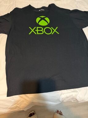 Microsoft Black Tee with White Printed Xbox Care Label